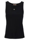 TWINSET LOGO EMBROIDERY TANK TOP TOPS BLACK