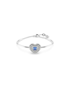 Swarovski Hyperbola Bangle, Heart, Blue, Rhodium Plated In Multicolored