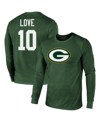 MAJESTIC MEN'S MAJESTIC THREADS JORDAN LOVE GREEN GREEN BAY PACKERS NAME AND NUMBER LONG SLEEVE TRI-BLEND T-S