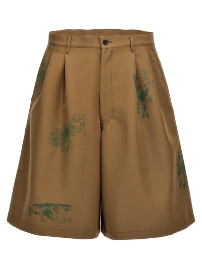 Comme Des Garçons Shirt Bermuda Shorts In Brown