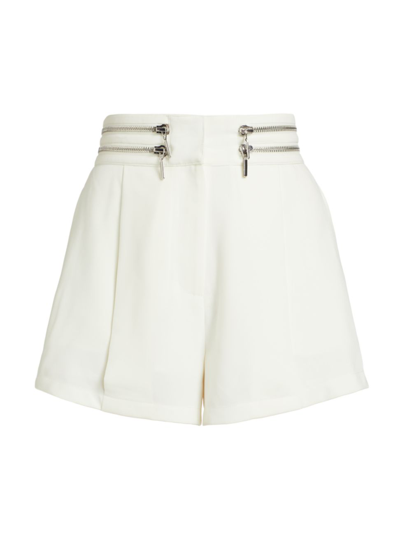 Nonchalant Label Women's Lowie Double-zip Shorts In White