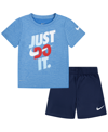 NIKE LITTLE BOYS DROPSETS T-SHIRT AND SHORTS, 2 PIECE SET