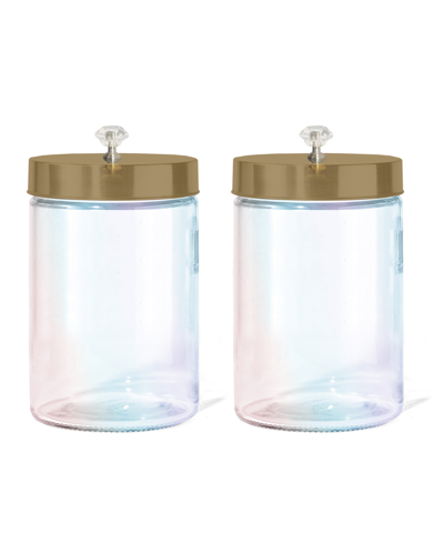 Style Setter Holiday Luster Glass Jar With Lid 60 oz In Gold