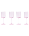 Jeanne Fitz Scalloped Rim Fluted Wine Glasses, Set Of 4 In Pink