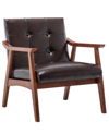 Convenience Concepts 27.5" Faux Leather Natalie Accent Chair In Espresso Faux Leather,espresso