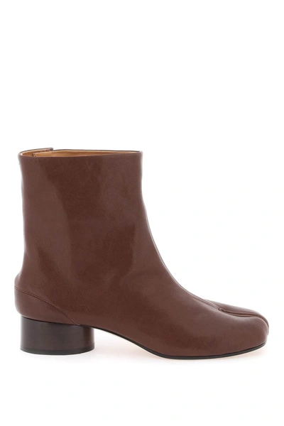 Maison Margiela Tabi Ankle Boots In Brown,red
