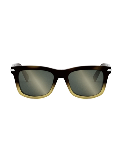 Dior Men's Blacksuit S11i 53mm Geometric Sunglasses In Havana Gradient Smoke Mirror