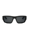 Dior Men's 3d S1i 57mm Square Sunglasses In Black Smoke Polarized