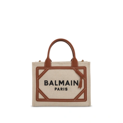 Balmain B-army Small Shopper Bag - Canvas - Beige In Neutrals