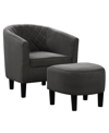 CONVENIENCE CONCEPTS 27.75" MICROFIBER ROOSEVELT ACCENT CHAIR WITH OTTOMAN