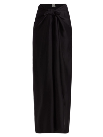 Totême Women's Satin Knotted Maxi Skirt In Black
