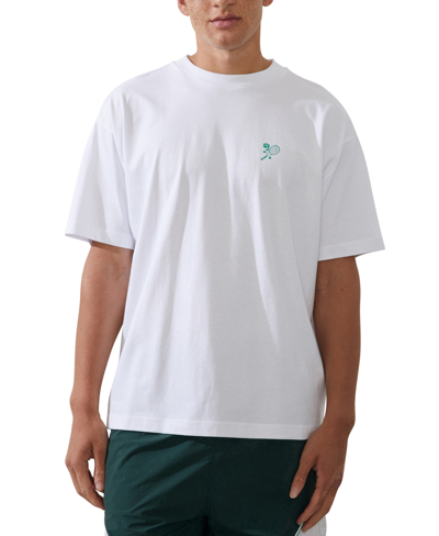 Cotton On Men's Active Kokkinakis T-shirt In White,open Courts