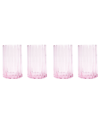 JEANNE FITZ SCALLOPED RIM FLUTED TALL TUMBLER GLASS, SET OF 4
