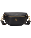 Ralph Lauren Leather Marcy Small Belt Bag In Black