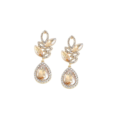 Sohi Women's Gold Dazzling Drop Earrings