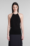 Lemaire Knit Sleeveless Top Open Back In Black