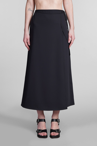 LEMAIRE SKIRT IN BLACK WOOL
