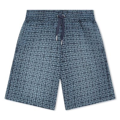 Givenchy Kids' 4g-print Denim Shorts In Blue