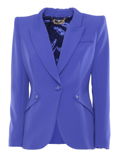 Elisabetta Franchi Indigo Single-breasted Jacket In Blue