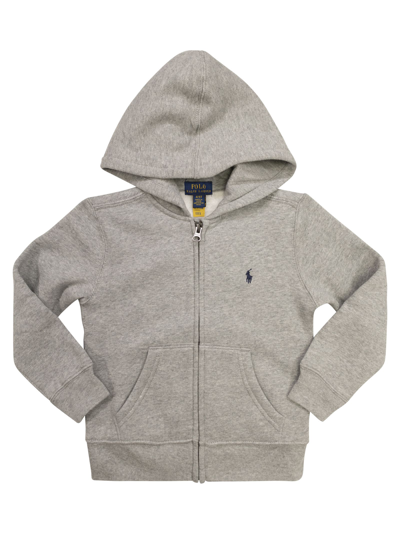 Polo Ralph Lauren Kids' Sweatshirt With Hood And Zip In Grey