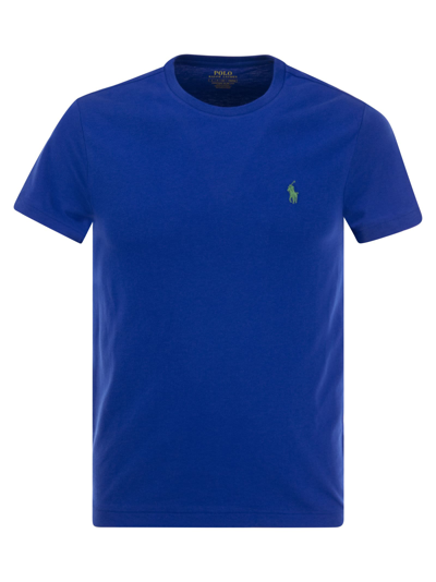 Polo Ralph Lauren Crew Neck Short Sleeves Soft Fabric T-shirt In Blue