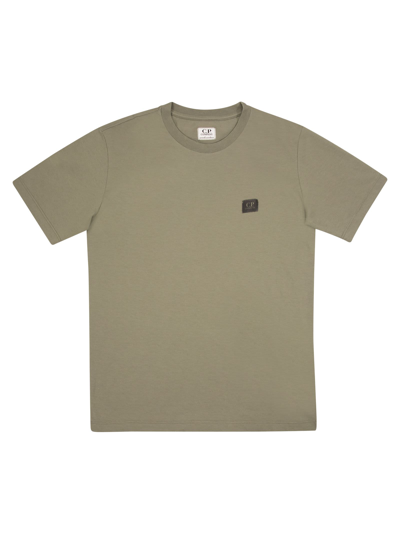 C.p. Company Kids' Crew-neck T-shirt With Logo In Green