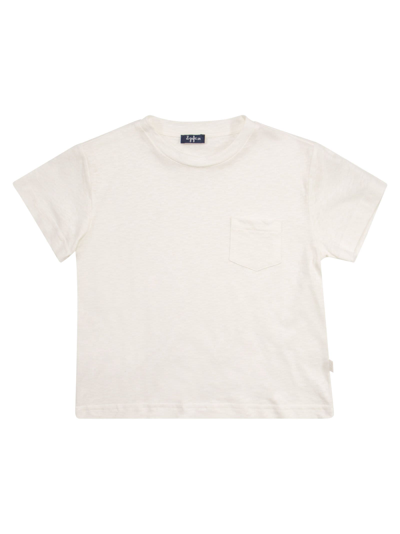 Il Gufo Kids' White Cotton And Linen T-shirt In Milk