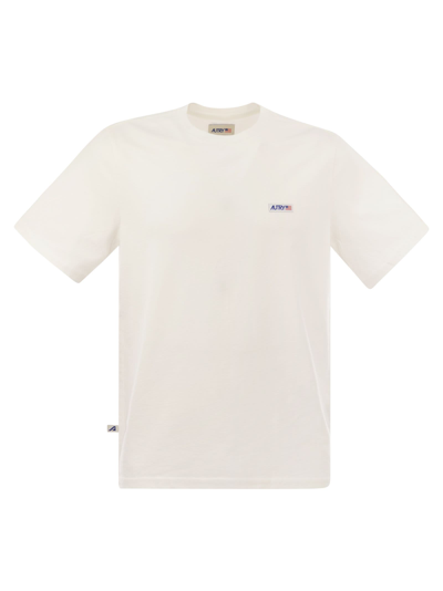 Autry Crew-neck T-shirt With Logo In White