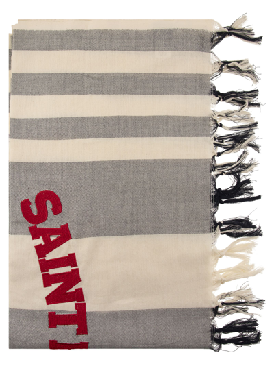 Mc2 Saint Barth Classic Lightweight Cotton Fouta In White/blue