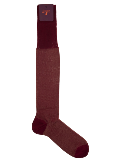 Gallo Long Cotton Socks In Red