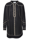 Isabel Marant Étoile Pradel Embroidered Cotton Minidress In Black