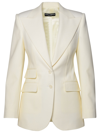 DOLCE & GABBANA WHITE VIRGIN WOOL BLEND BLAZER