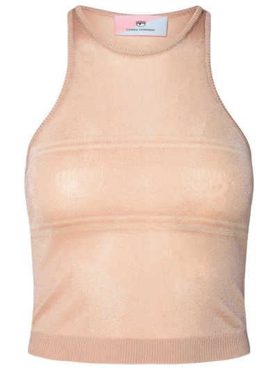 CHIARA FERRAGNI PINK VISCOSE BLEND TANK TOP