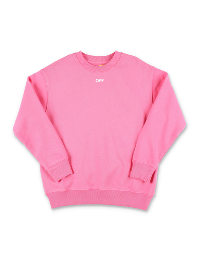 Off-white Kids' Arrows棉质运动衫 In Pink