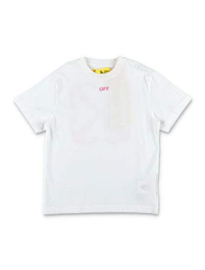 Off-white Kids' Girl's Arrow Rainbow Short-sleeve Tee In White Multicolor