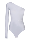 MM6 MAISON MARGIELA ONE-SHOULDER LIGHT GREY BODYSUIT