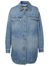 Palm Angels Blue Faded Denim Jacket In Light Blue