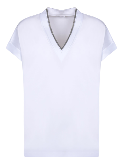 Brunello Cucinelli V-neck White T-shirt