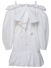 Patou Volume Ruffled Minidress In White