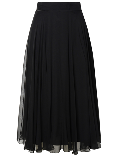 Dolce & Gabbana High-waisted Pleated Midi Skirt In Black