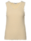 Jil Sander Cream Cotton Blend Tank Top In Avorio