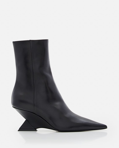 Attico 60mm Cheope Leather Ankle Boots In Black