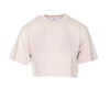 Off-white Rubberised-logo Cropped T-shirt In Purple