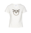 Pinko Cotton T-shirt With Frontal Love Birds Logo In White