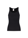 Re/done Ribbed Cotton-jersey Tank In Black