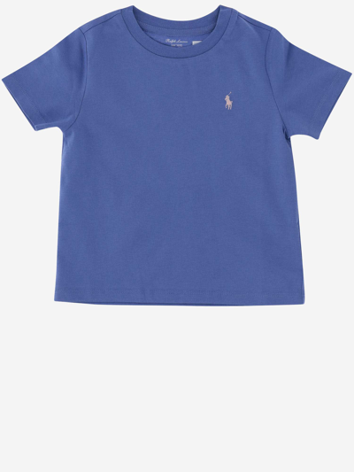Polo Ralph Lauren Kids' Cotton T-shirt With Logo In Blue