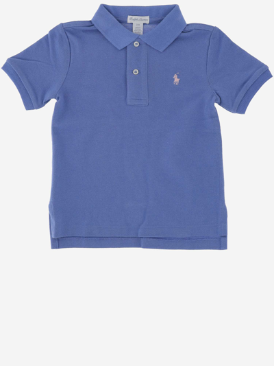 Polo Ralph Lauren Kids' Logo Cotton Polo Shirt In Blue
