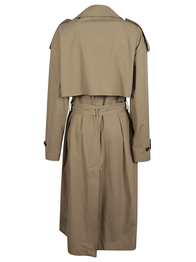 Bottega Veneta Double Breasted Long Trench Coat In Brown