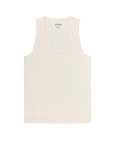 Bottega Veneta Ribbed Compact Cotton Tank Top In White