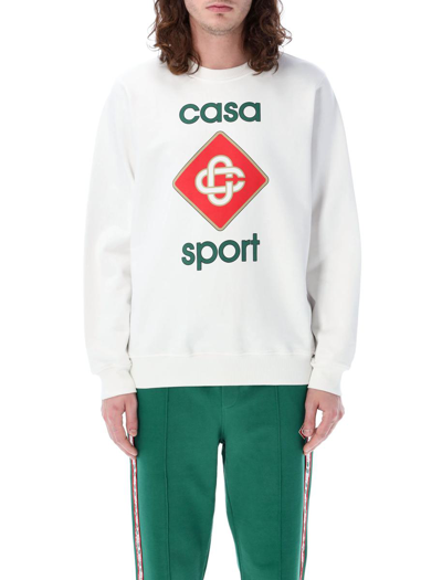 Casablanca White 'casa Sport' Icon Sweatshirt In Casa Sport Icon
